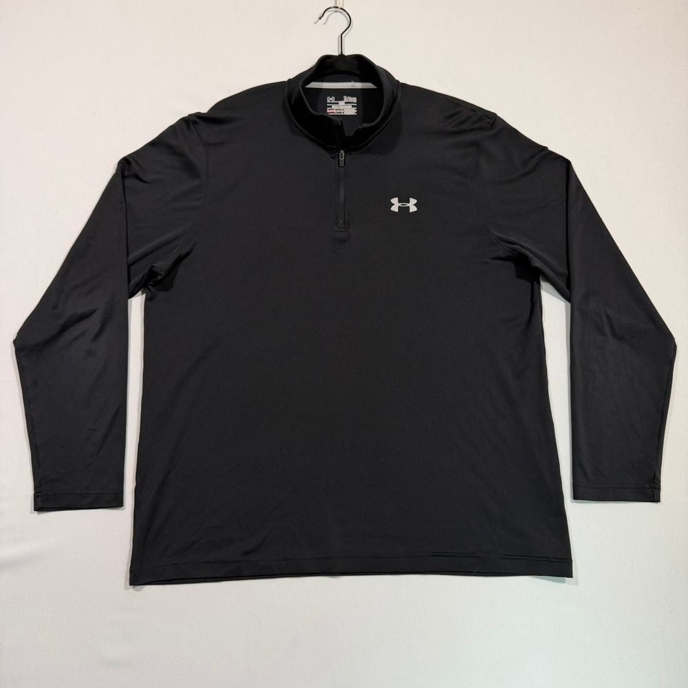 Under Armour Shirt Mens XL Black HeatGear Loose Fit 1/4 Zip Pullover Athleisure